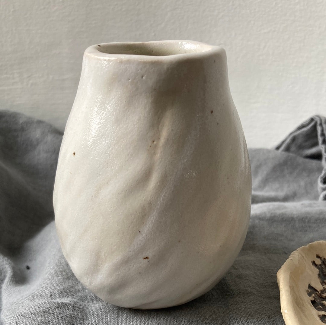 Matt white bud vase