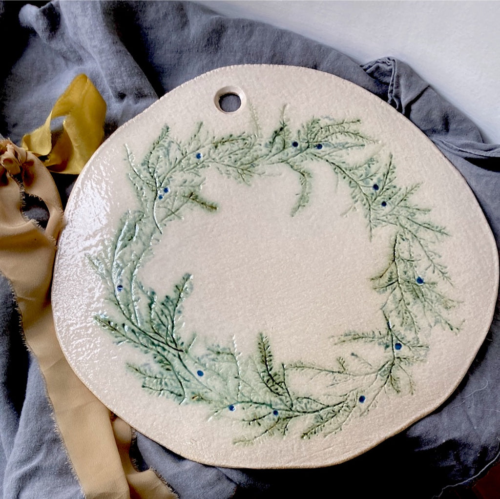 Round Cheese board christmas wreath edition